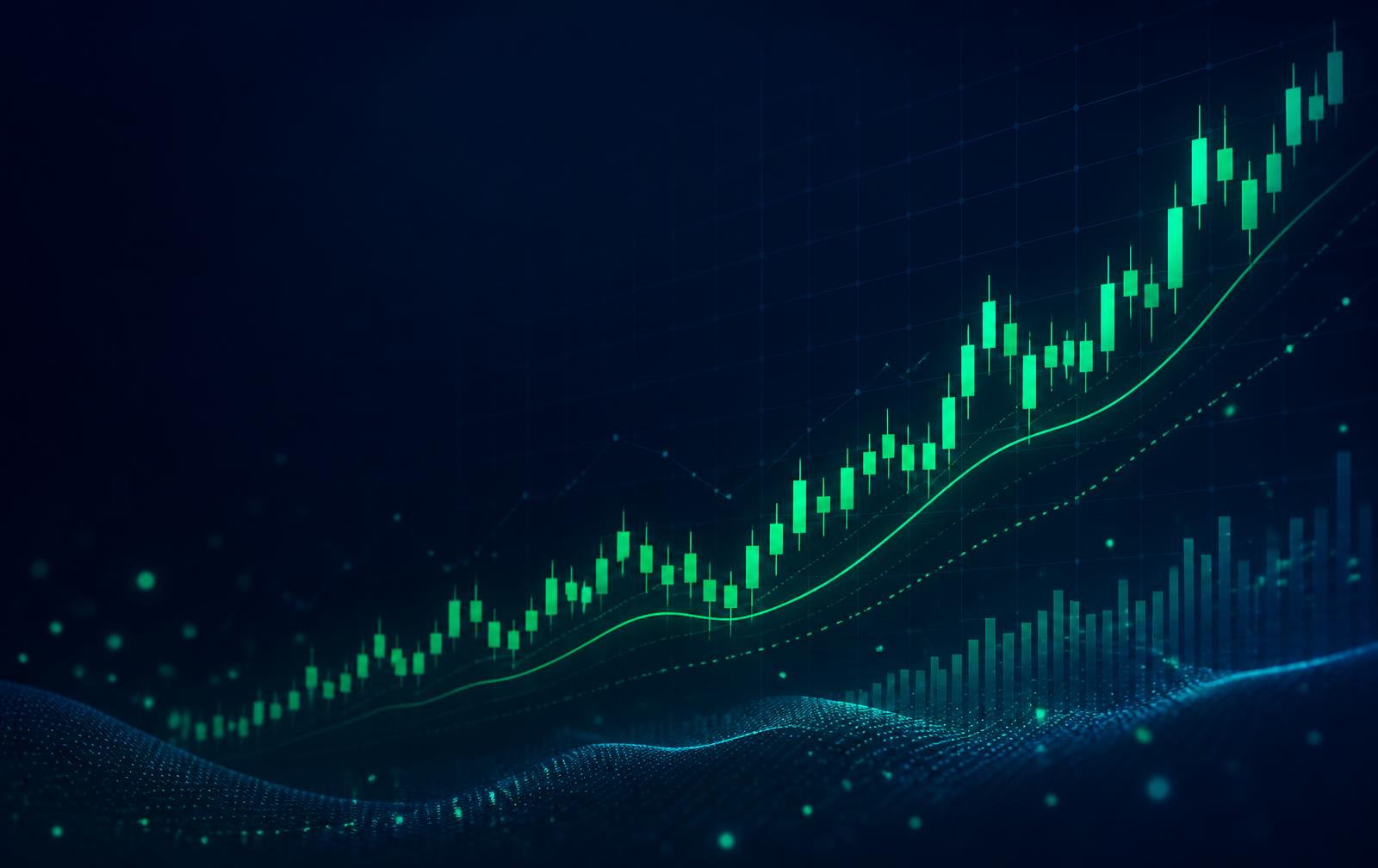 Token trading growth chart in EchoTradeX colors